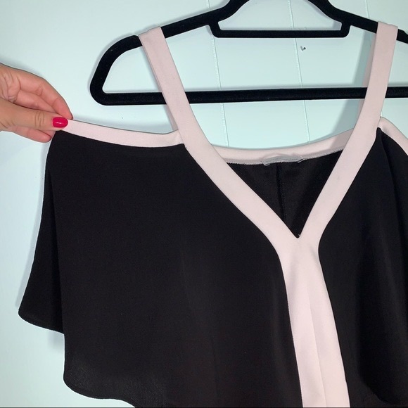 Zara W/B Collection Two Tone Cold-Shoulder Dress - Picture 4 of 4